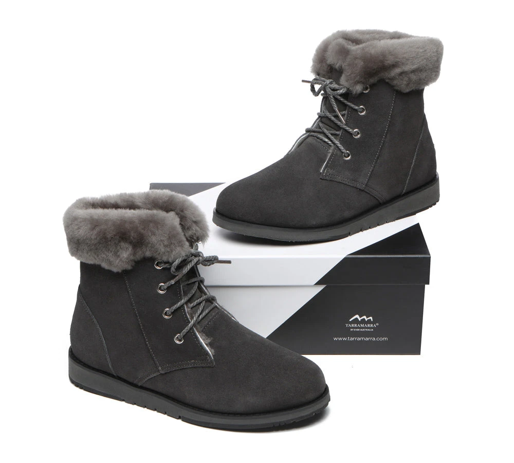 Women Lace Up Ankle Fashion Sheepskin Boots Bonnie 7 Women Lace Up Ankle Fashion Sheepskin Boots Bonnie - Image 5