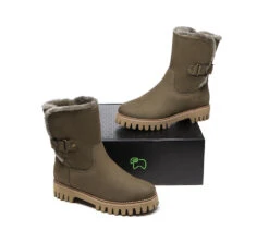 Women Sheepskin Wool Mid Calf Fashion Boots Tina -Shoe Store fashion boots mid calf fashion boots tina 11