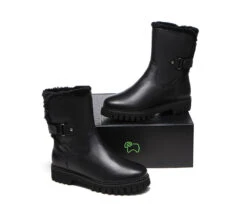 Women Sheepskin Wool Mid Calf Fashion Boots Tina -Shoe Store fashion boots mid calf fashion boots tina 19