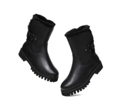 Women Sheepskin Wool Mid Calf Fashion Boots Tina -Shoe Store fashion boots mid calf fashion boots tina 22