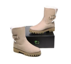 Women Sheepskin Wool Mid Calf Fashion Boots Tina -Shoe Store fashion boots mid calf fashion boots tina 3