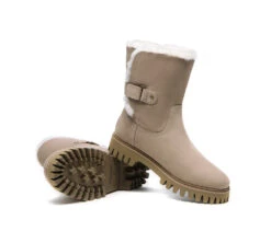 Women Sheepskin Wool Mid Calf Fashion Boots Tina -Shoe Store fashion boots mid calf fashion boots tina 4