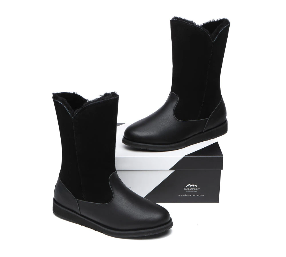 Premium Leather Zipper Mid Calf Women Boots Bryanna 4 Premium Leather Zipper Mid Calf Women Boots Bryanna - Image 2