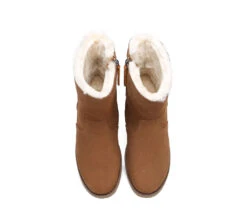 Women Fashion Boots Suede Sheepskin Wool Mid Calf Corina -Shoe Store fashion boots ta corina ugg suede boots women water resistant mid calf 11