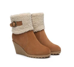 UGG Boots Women Sheepskin Shearling Zipper Wedge Fashion Boots Joanna -Shoe Store fashion boots zipper sheepskin shearling wedge fashion boots women joanna 2
