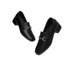 Women Leather Low Block Heels Mia -Shoe Store fashion leather low block heels women mia 7