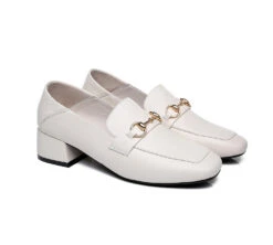 Women Leather Low Block Heels Mia -Shoe Store fashion leather low block heels women mia 9