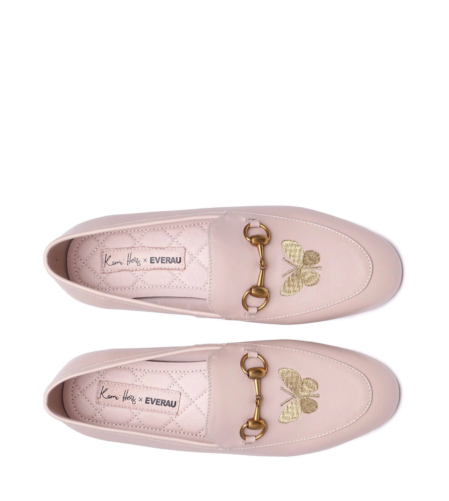 Everau Pink Loafer With Metal Buckle And Butterfly Embroidery 5 Everau Pink Loafer With Metal Buckle And Butterfly Embroidery - Image 3