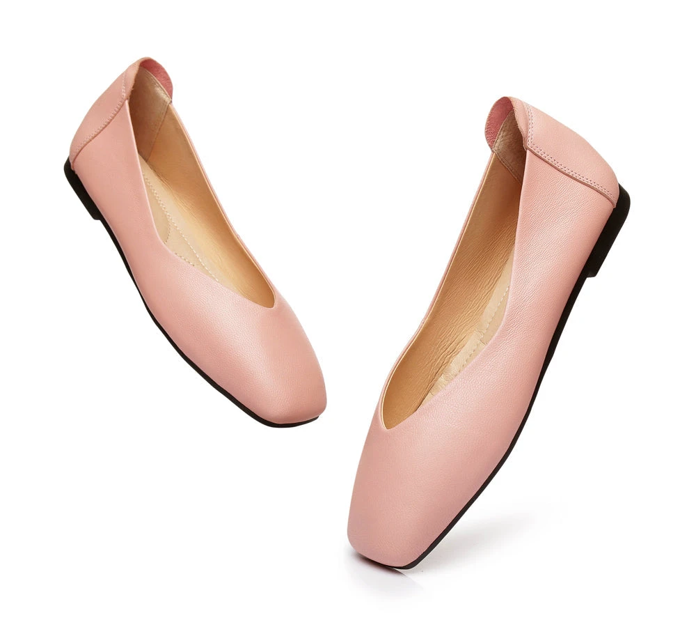 Women Leather Ballet Flats Square Toe Nonslip Linda 16 Women Leather Ballet Flats Square Toe Nonslip Linda - Image 14