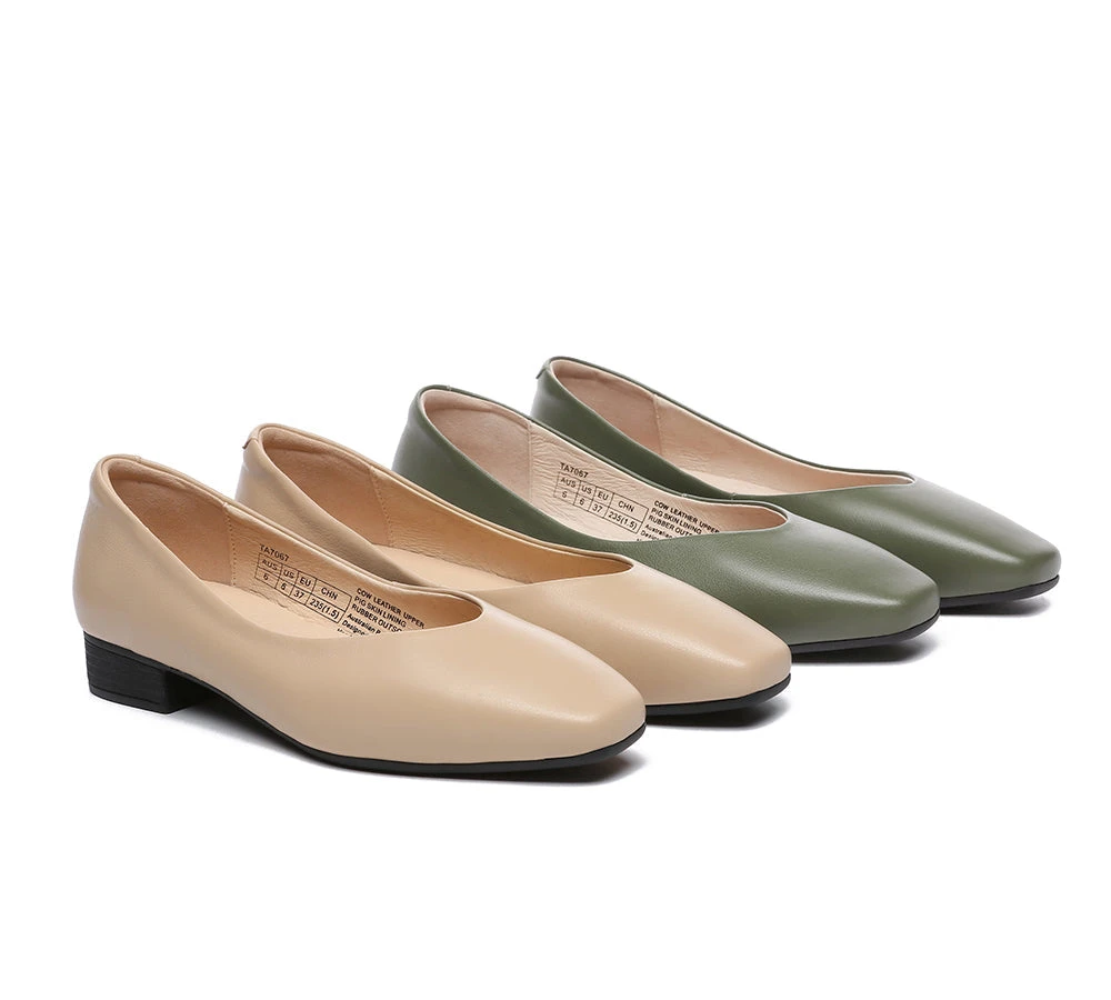 Women Flats Leather Square Toe Ballet Flats 3 Women Flats Leather Square Toe Ballet Flats