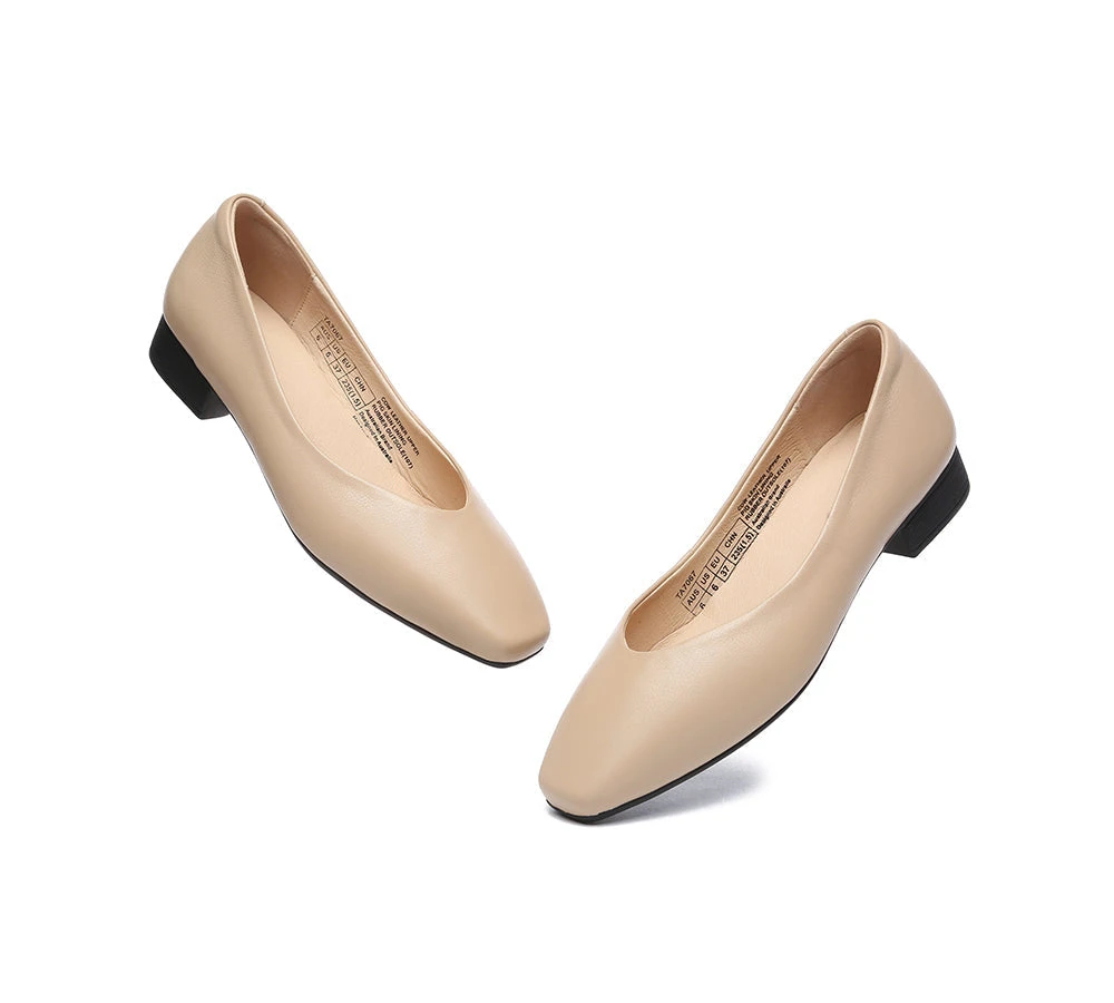 Women Flats Leather Square Toe Ballet Flats 7 Women Flats Leather Square Toe Ballet Flats - Image 5
