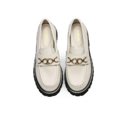 Women Chunky Platform Flats Gold Buckle Casual Loafers Patty -Shoe Store flats women chunky platform flat patty 5