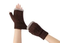 Fingerless Double-layer Ultra Plush Knit Gloves Typing Mittens 36 Fingerless Double-layer Ultra Plush Knit Gloves Typing Mittens -Shoe Store gloves fingerless double layer ultra plush knit gloves 15