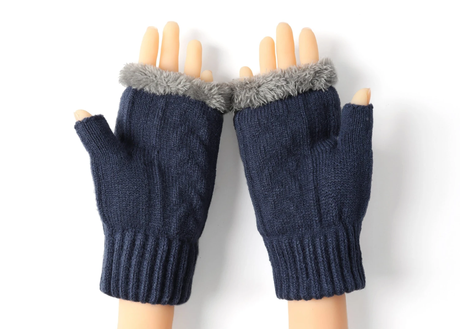 Fingerless Double-layer Ultra Plush Knit Gloves Typing Mittens 21 Fingerless Double-layer Ultra Plush Knit Gloves Typing Mittens - Image 19