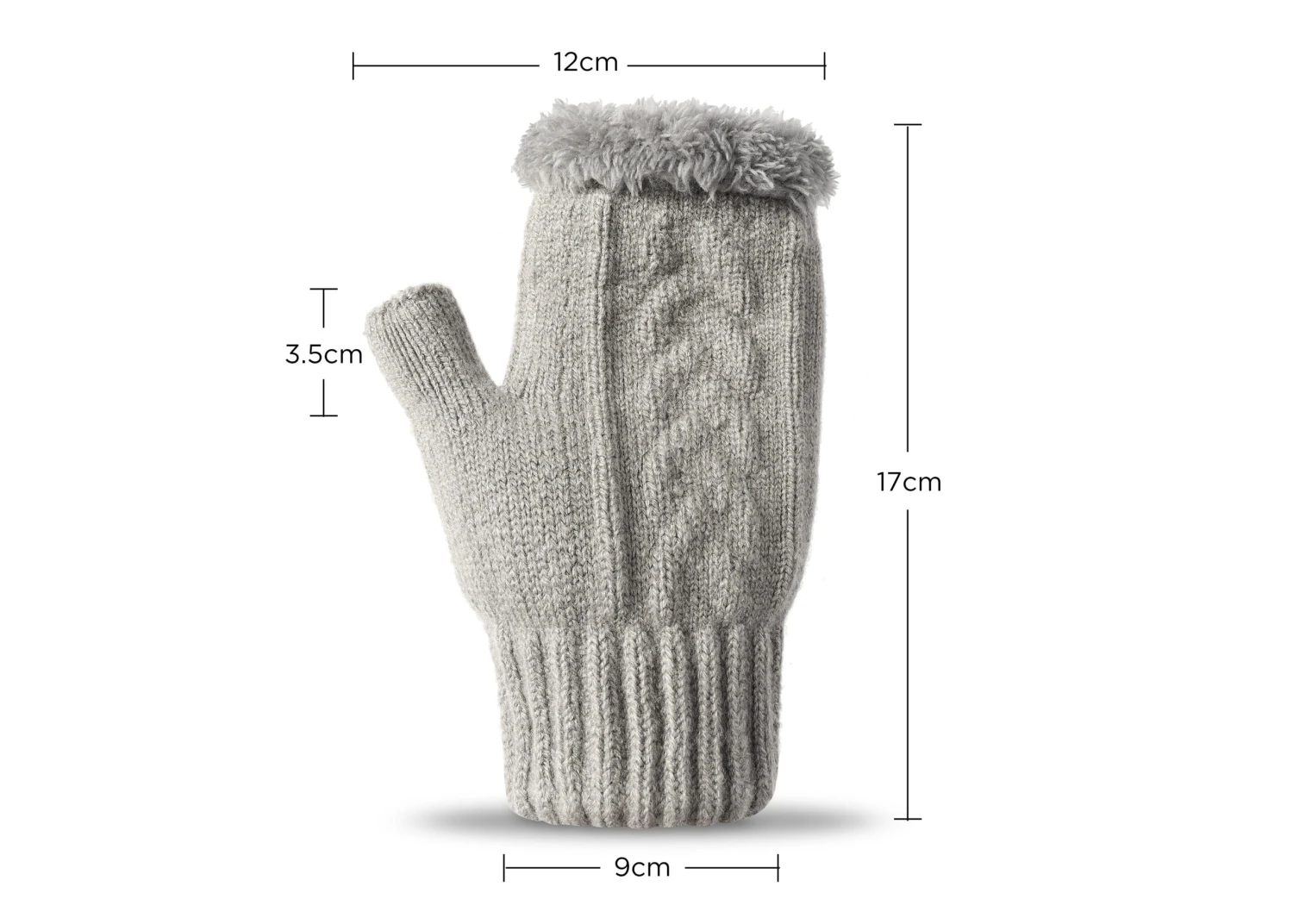 Fingerless Double-layer Ultra Plush Knit Gloves Typing Mittens 5 Fingerless Double-layer Ultra Plush Knit Gloves Typing Mittens - Image 3