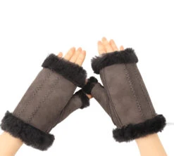 Fluffy Fingerless Sheepskin Wool Mittens -Shoe Store gloves fluffy fingerless sheepskin wool mittens 13