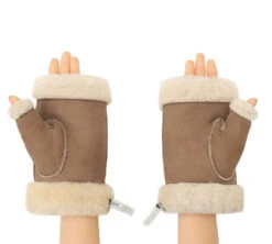 Fluffy Fingerless Sheepskin Wool Mittens -Shoe Store gloves fluffy fingerless sheepskin wool mittens 8