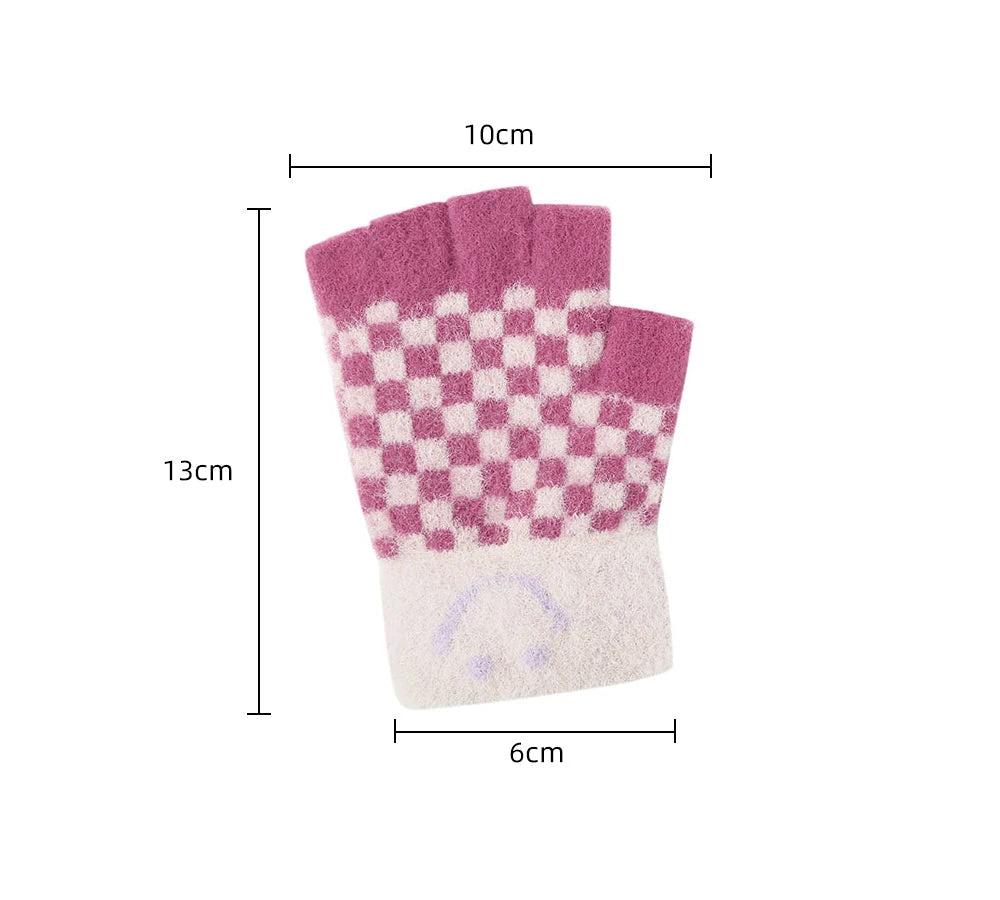 Kids Knit Fingerless Ultra Plush Knit Gloves Mittens 4 Kids Knit Fingerless Ultra Plush Knit Gloves Mittens - Image 2