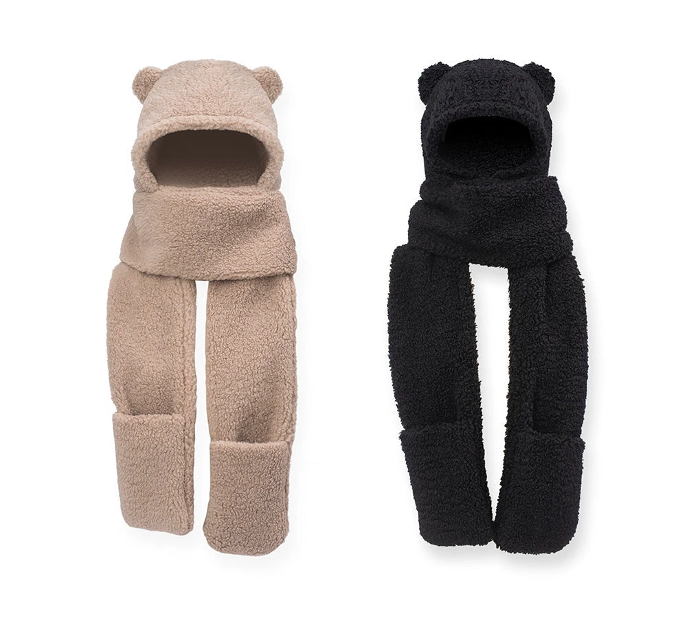 Hat Scarf And Gloves 3 In 1 Cute Bear Plush Hat 6 Hat Scarf And Gloves 3 In 1 Cute Bear Plush Hat - Image 4