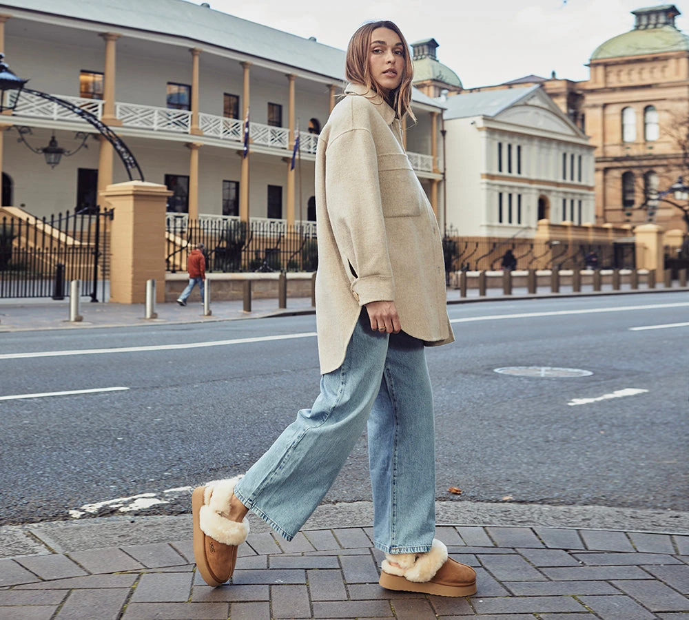 UGG Slippers Women Removable Wool Strap Slingback Platform Musa 4 UGG Slippers Women Removable Wool Strap Slingback Platform Musa - Image 2