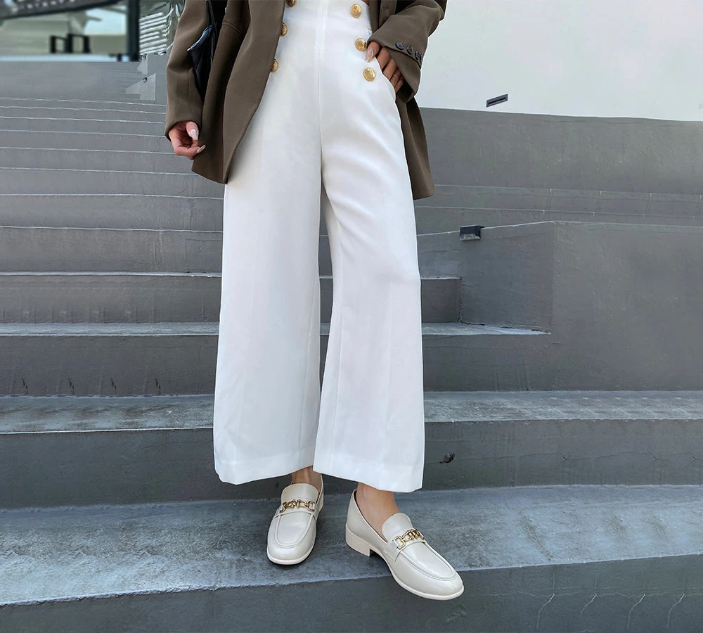 Embossed Leather Loafer Low Block Heels Women Katia 4 Embossed Leather Loafer Low Block Heels Women Katia - Image 2