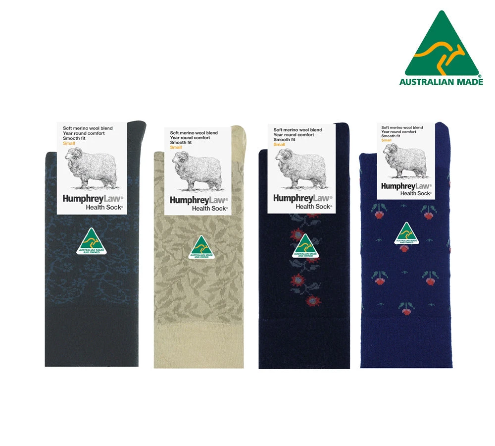 Humphrey Law Fine Merino Wool Blend Patterned Health Socks 3 Humphrey Law Fine Merino Wool Blend Patterned Health Socks