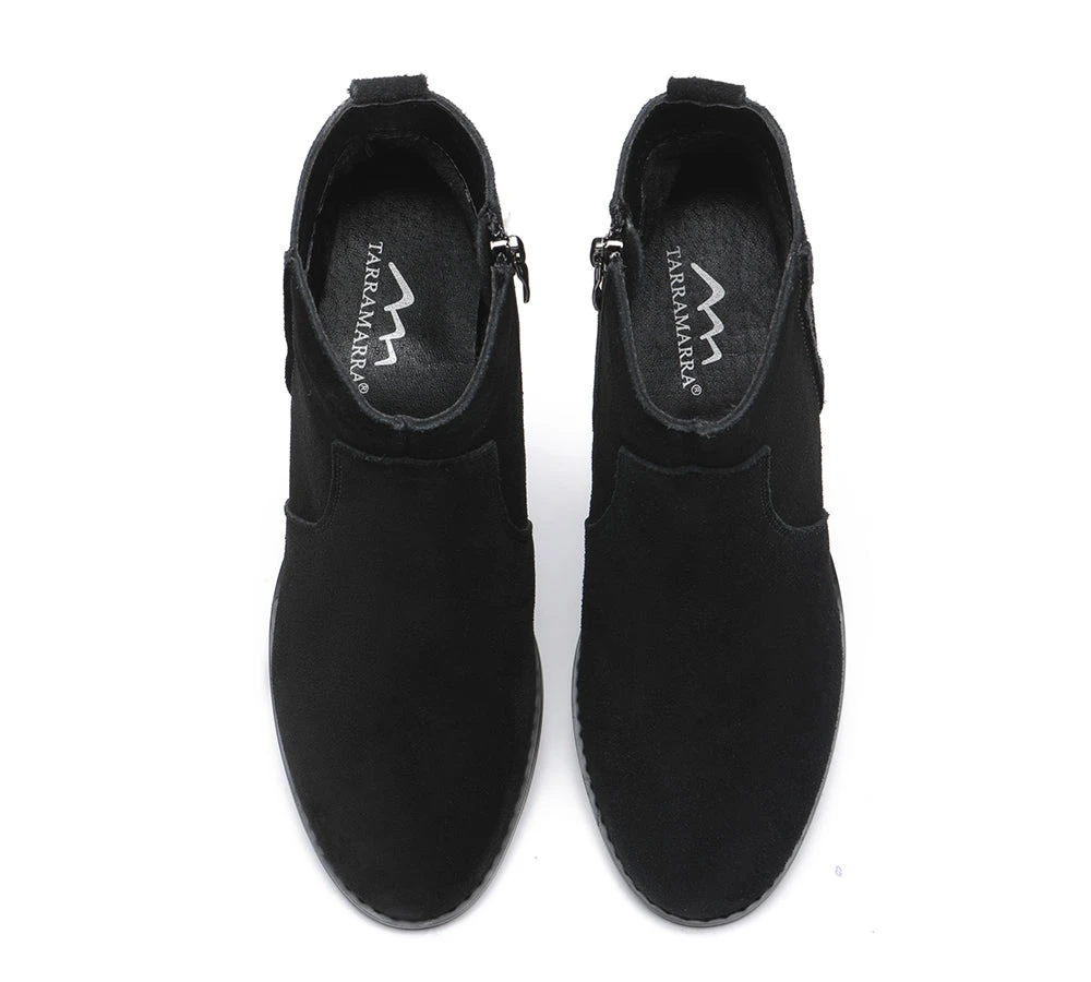 Women Boots Ankle Leather Zipper Block Heels Velora 16 Women Boots Ankle Leather Zipper Block Heels Velora - Image 14