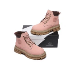 Women Chunky Boots Premium Leather Lace Up Boots Stephanie -Shoe Store leather boots chunky boots lace up women stephanie 3 90e18dc7 8722 4cde b5c3 d47e677d3761