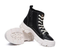 Women Leather Boots Lace-Up Zipper Chunky Boots Lorrine 23 Women Leather Boots Lace-Up Zipper Chunky Boots Lorrine -Shoe Store leather boots lace up and zipper chunky leather boots women lorrine 13