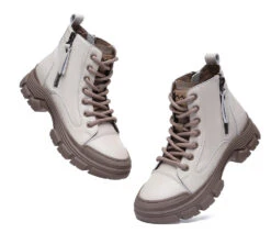 Women Leather Boots Lace-Up Zipper Chunky Boots Lorrine 19 Women Leather Boots Lace-Up Zipper Chunky Boots Lorrine -Shoe Store leather boots lace up and zipper chunky leather boots women lorrine 7