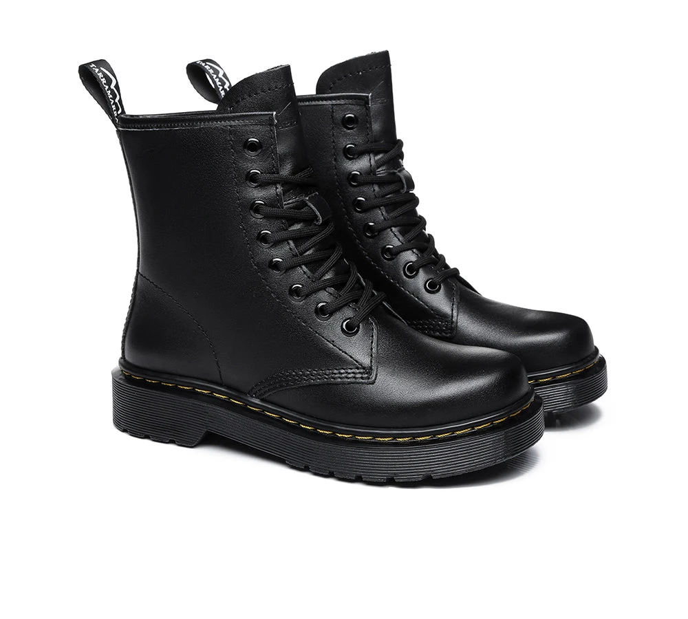 Women Leather Boots Hi Lift Platform Lace Up Boots Simona 3 Women Leather Boots Hi Lift Platform Lace Up Boots Simona