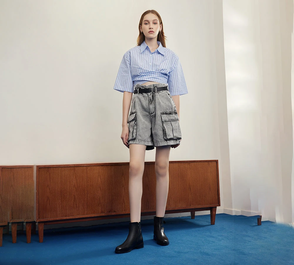 Women Leather Boots Pointed Toe Buckled Chelsea Boots Ivana 4 Women Leather Boots Pointed Toe Buckled Chelsea Boots Ivana - Image 2