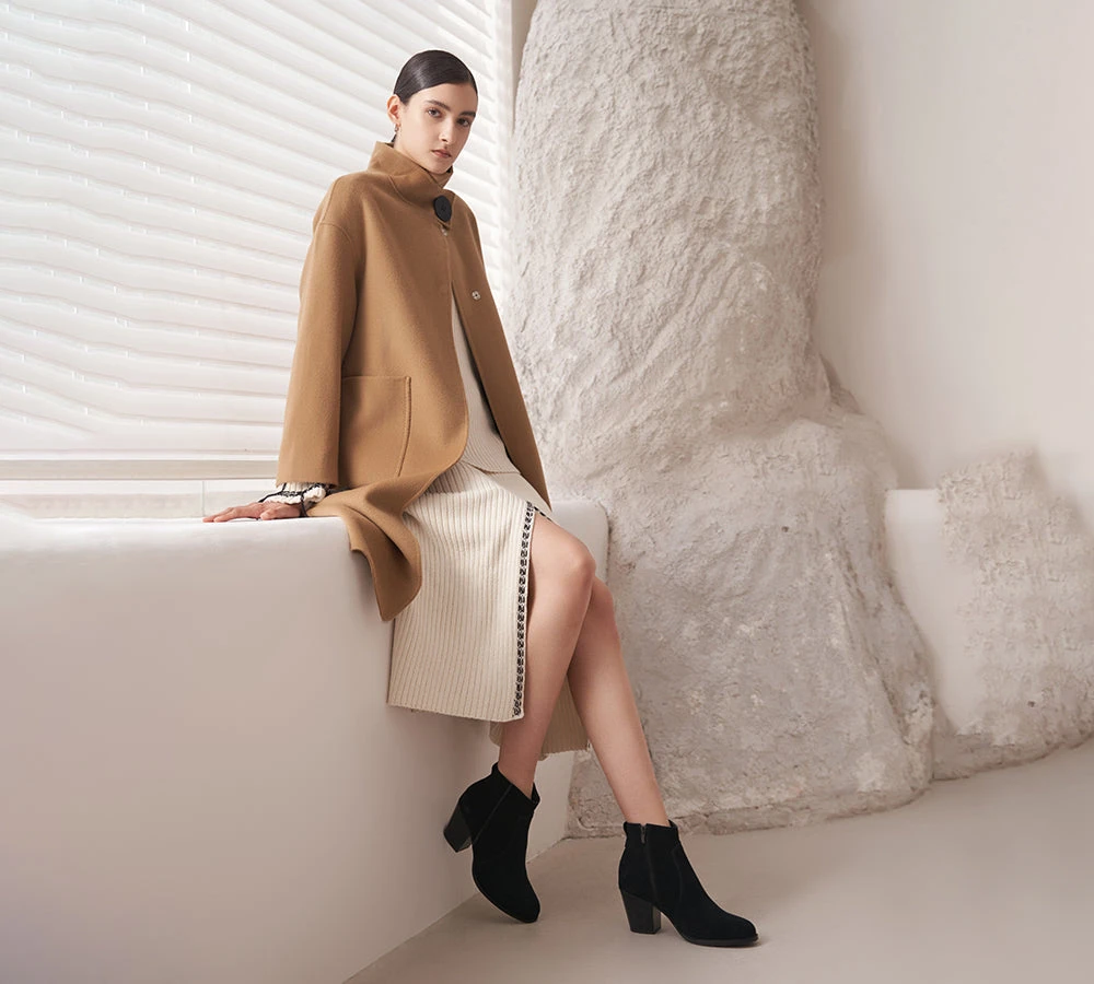 Women Boots Ankle Leather Zipper Block Heels Velora 4 Women Boots Ankle Leather Zipper Block Heels Velora - Image 2