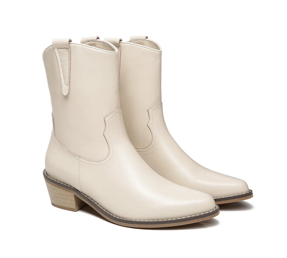 Women Leather Boots Claudia Mid Calf Pointed Toe 4 Women Leather Boots Claudia Mid Calf Pointed Toe - Image 2