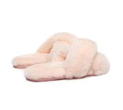 UGG Slides Sheepskin Wool Crossover Fluffy Slides Linty -Shoe Store slides as ugg crossover slides linty 12