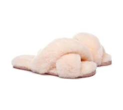 UGG Slides Sheepskin Wool Crossover Fluffy Slides Linty -Shoe Store slides as ugg crossover slides linty 8
