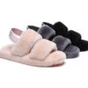Women Fluffy Slides Sheepskin Wool Slingback Sandals Lonnie -Shoe Store slides as ugg slingback fluffy slides women lonnie 1