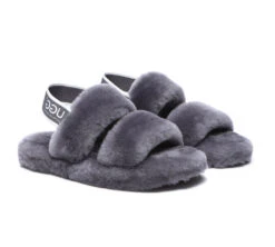 Women Fluffy Slides Sheepskin Wool Slingback Sandals Lonnie -Shoe Store slides as ugg slingback fluffy slides women lonnie 11