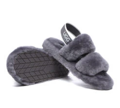 Women Fluffy Slides Sheepskin Wool Slingback Sandals Lonnie -Shoe Store slides as ugg slingback fluffy slides women lonnie 13