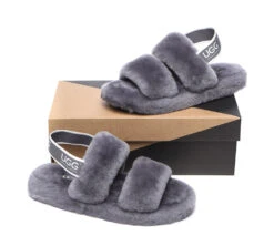 Women Fluffy Slides Sheepskin Wool Slingback Sandals Lonnie -Shoe Store slides as ugg slingback fluffy slides women lonnie 14