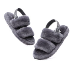 Women Fluffy Slides Sheepskin Wool Slingback Sandals Lonnie -Shoe Store slides as ugg slingback fluffy slides women lonnie 16