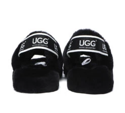 Women Fluffy Slides Sheepskin Wool Slingback Sandals Lonnie -Shoe Store slides as ugg slingback fluffy slides women lonnie 23