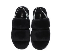 Women Fluffy Slides Sheepskin Wool Slingback Sandals Lonnie -Shoe Store slides as ugg slingback fluffy slides women lonnie 25