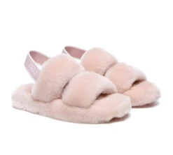 Women Fluffy Slides Sheepskin Wool Slingback Sandals Lonnie -Shoe Store slides as ugg slingback fluffy slides women lonnie 3