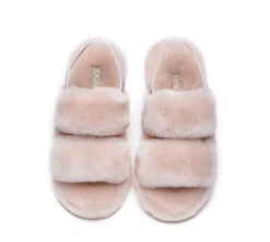Women Fluffy Slides Sheepskin Wool Slingback Sandals Lonnie -Shoe Store slides as ugg slingback fluffy slides women lonnie 9
