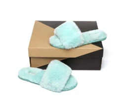 UGG Slippers Women Sheepskin Wool Fluffy Slides Nala -Shoe Store slides as ugg slipper fluffy slides nala 30