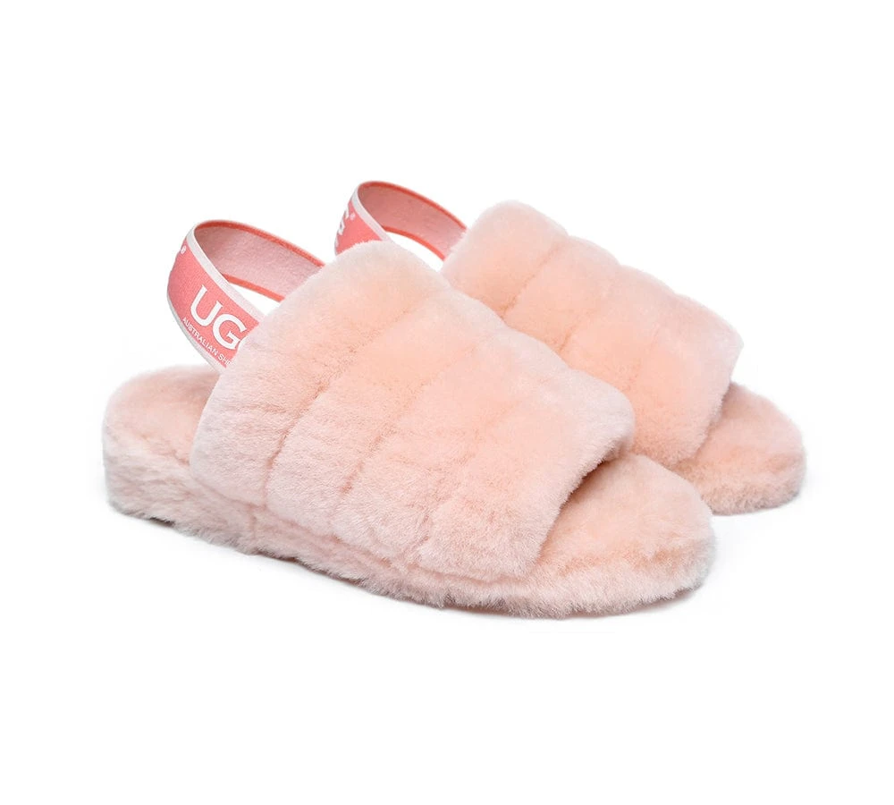 Women Fluffy Slide Sheepskin Wool Nonslip Sandals Puffy 5 Women Fluffy Slide Sheepskin Wool Nonslip Sandals Puffy - Image 3