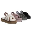UGG Slides Women High Platform Cross-Over Fluffy Sandals Aditi 1 UGG Slides Women High Platform Cross-Over Fluffy Sandals Aditi -Shoe Store slides as ugg women high platform cross over fluffy slides aditi 1