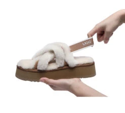 UGG Slides Women High Platform Cross-Over Fluffy Sandals Aditi 30 UGG Slides Women High Platform Cross-Over Fluffy Sandals Aditi -Shoe Store slides as ugg women high platform cross over fluffy slides aditi 15