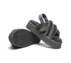 UGG Slides Women High Platform Cross-Over Fluffy Sandals Aditi 39 UGG Slides Women High Platform Cross-Over Fluffy Sandals Aditi -Shoe Store slides as ugg women high platform cross over fluffy slides aditi 18